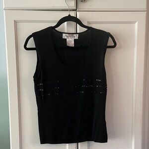 Elegant Black Sequin Tank Top